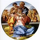 Michelangelo Buonarroti Famous Paintings - The Holy Family with the Infant John the Baptist